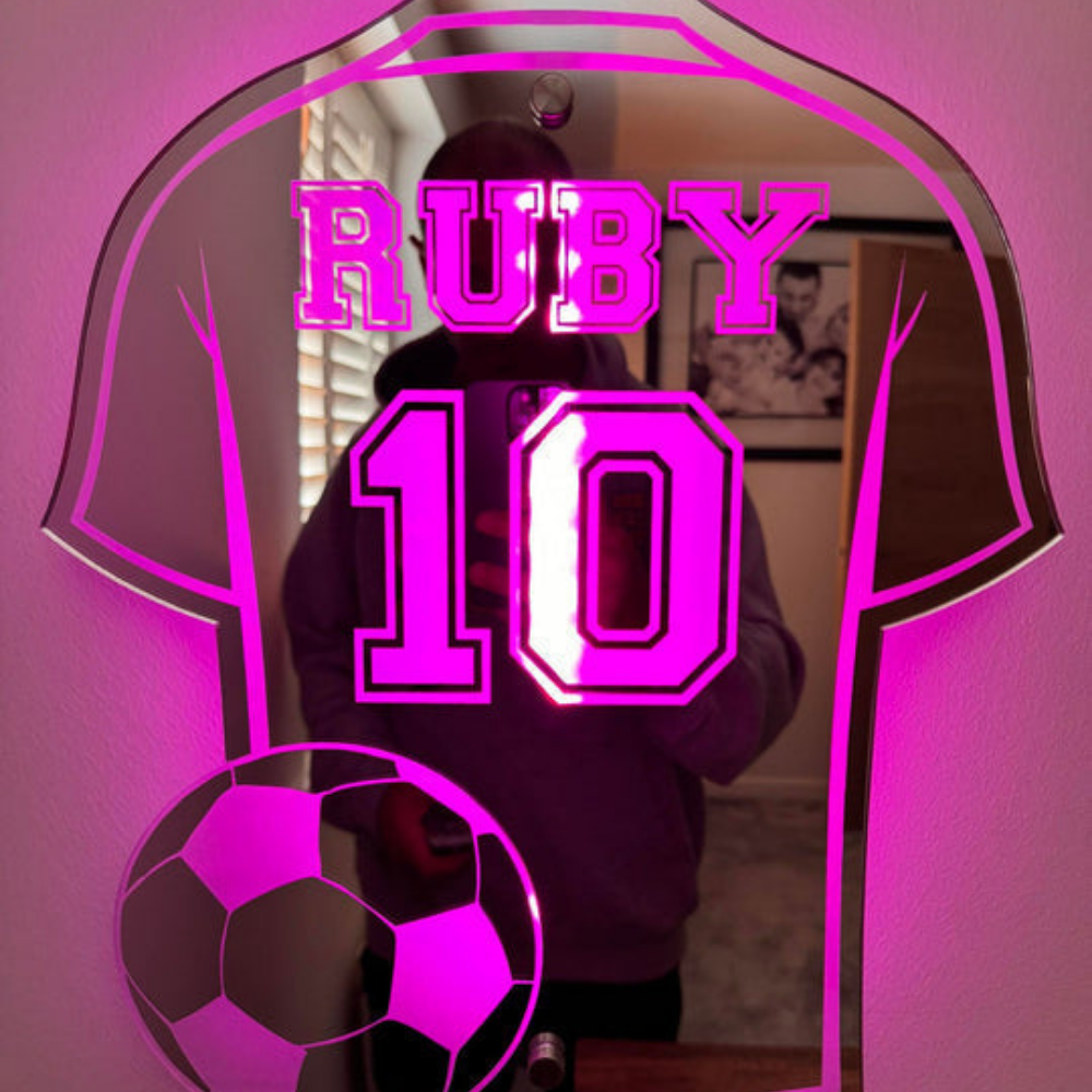 Wandlamp Voetbalshirt Gepersonaliseerd Acryl LED Nachtlamp