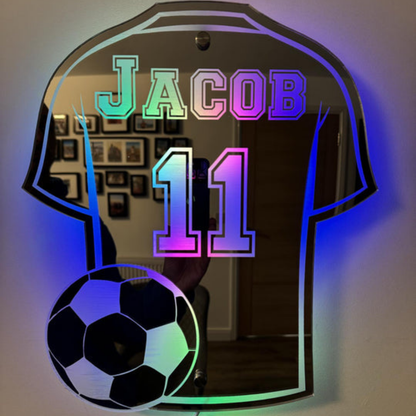 Wandlamp Voetbalshirt Gepersonaliseerd Acryl LED Nachtlamp
