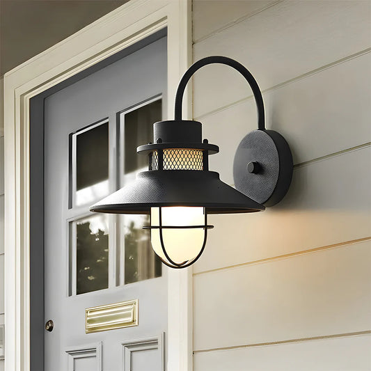Industriële Zwart Metaal Buitenwandlamp