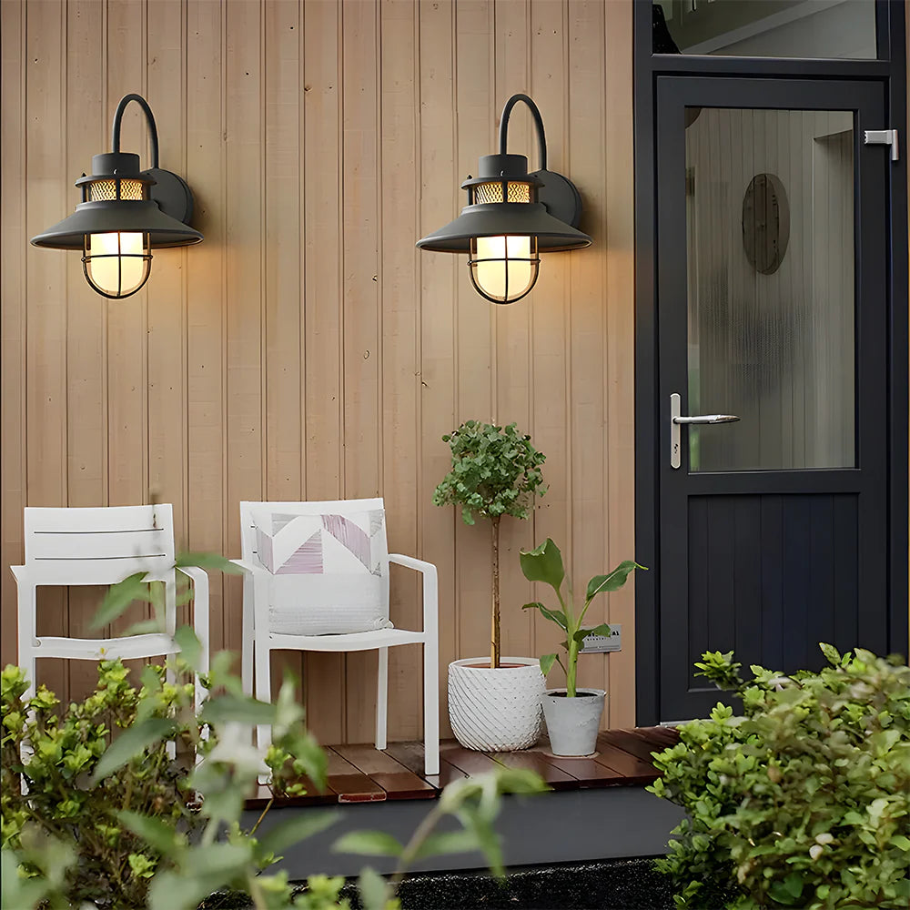 Industriële Zwart Metaal Buitenwandlamp