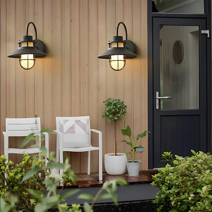 Industriële Zwart Metaal Buitenwandlamp