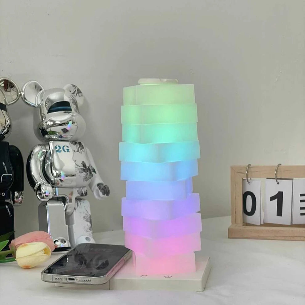 Twistbare Lichtzuil Tafellamp met Draadloze Oplader