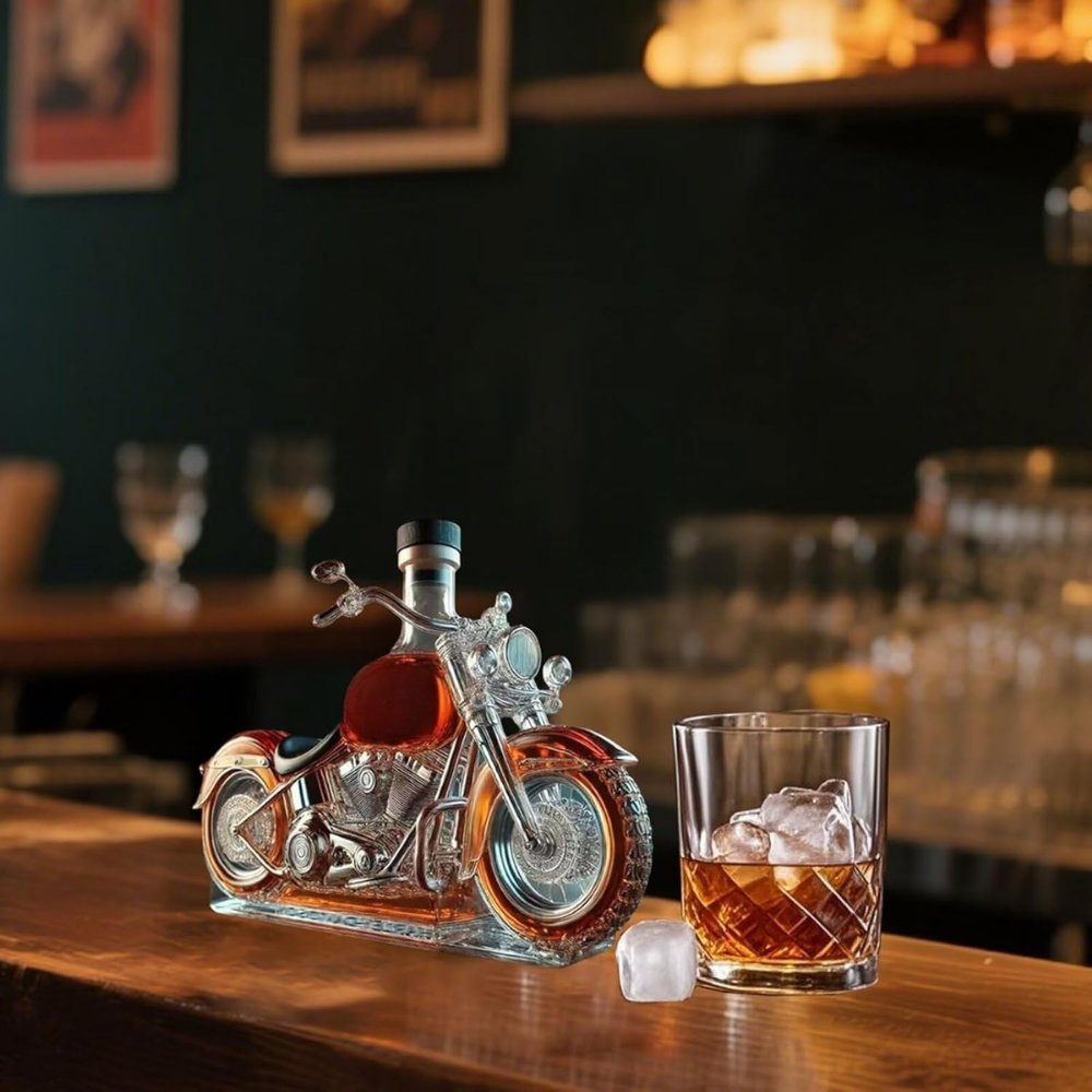 Whiskey Karaf Motor Ontwerp Zwaar Glas Decoratief