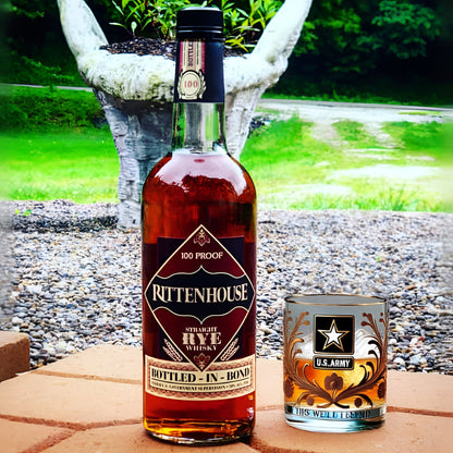 Whiskey Glas Veteranen Tribute Goud Reliëf Drinkglas