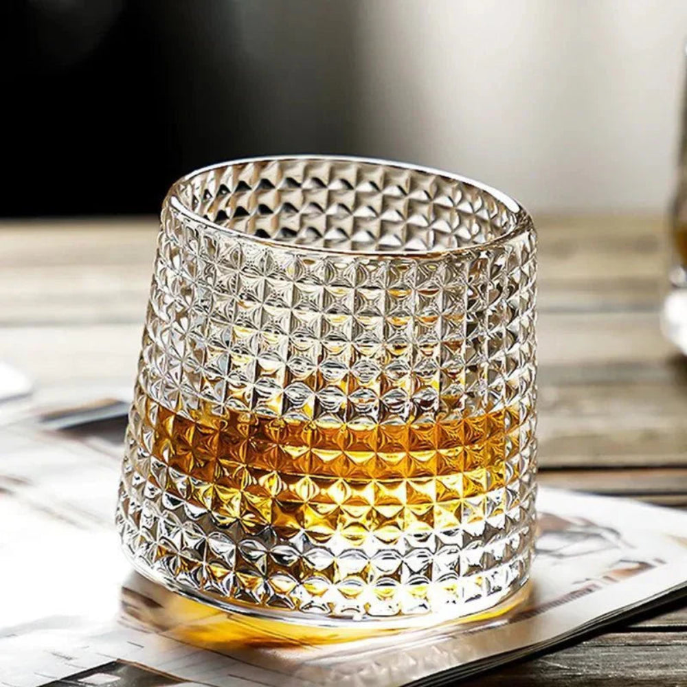 Whiskyglas Whisky Glazen Geribbeld Kristal Roterend Design