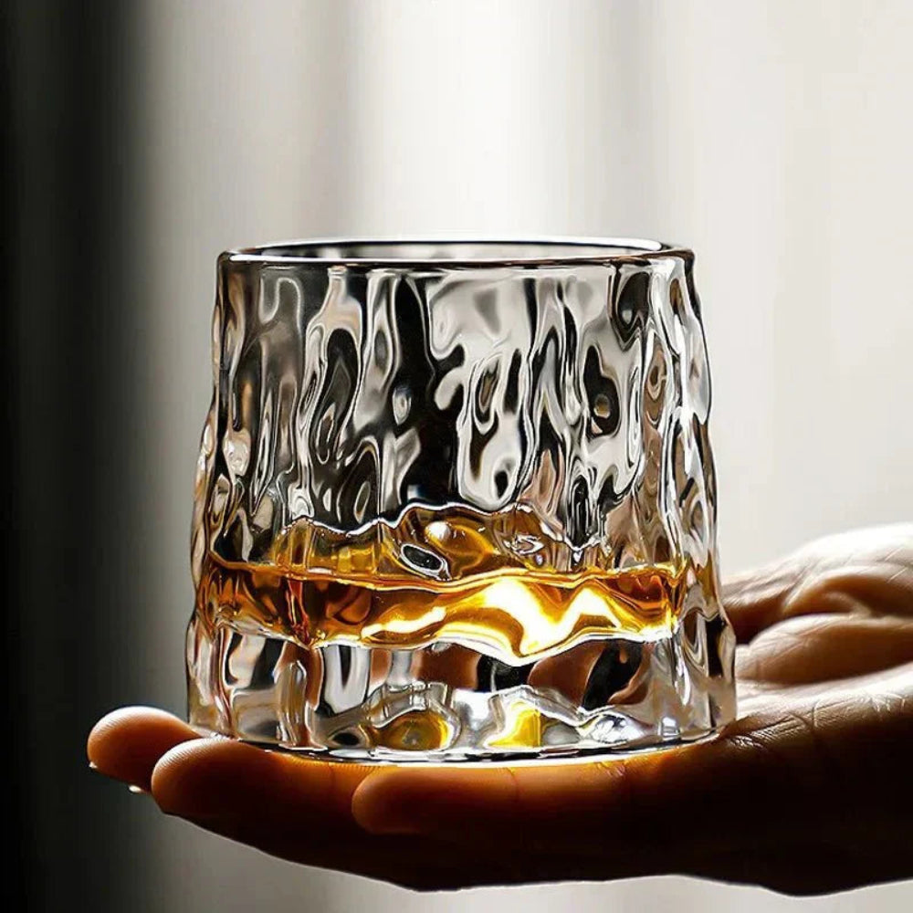 Whiskyglas Whisky Glazen Geribbeld Kristal Roterend Design