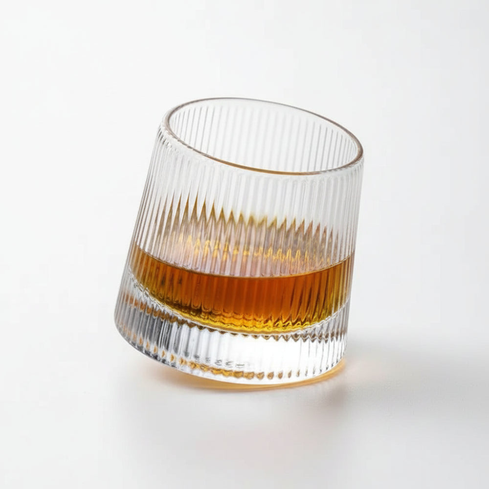 Whiskyglas Whisky Glazen Geribbeld Kristal Roterend Design