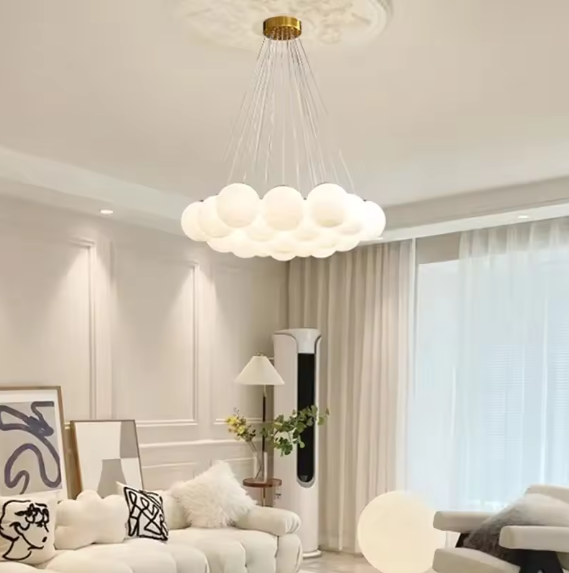 Moderne Bubble Kroonluchter met Glazen Bollen