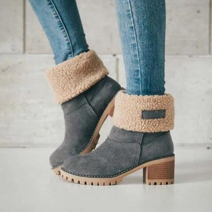 Winterlaarzen Dames Lage Hak Antislip PU Comfort