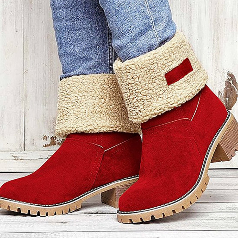 Winterlaarzen Dames Lage Hak Antislip PU Comfort