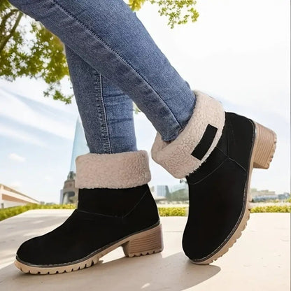 Winterlaarzen Dames Lage Hak Antislip PU Comfort