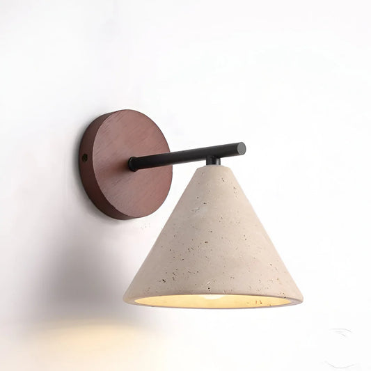 Gele Travertijn Kegel LED Wandlamp