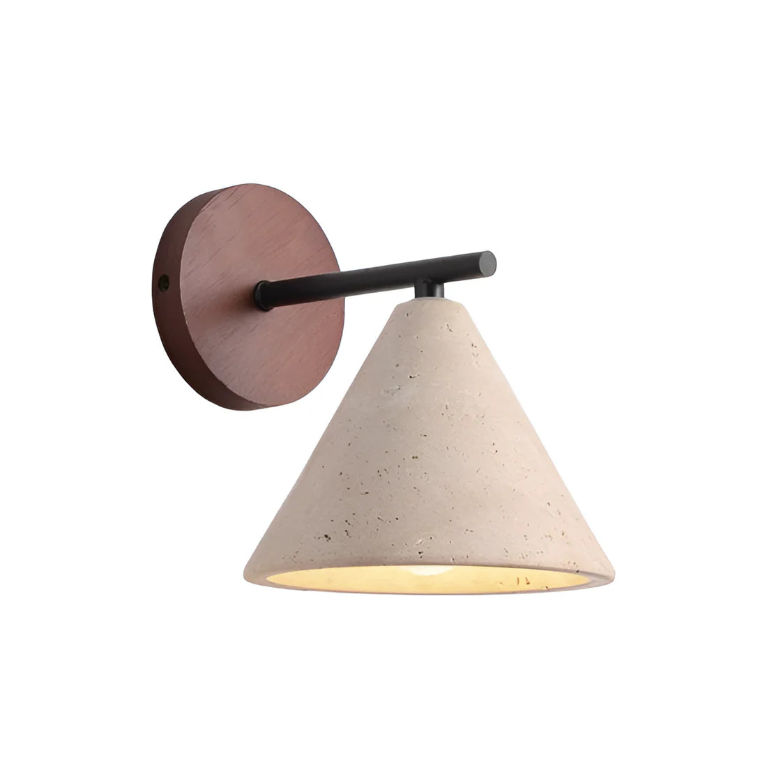 Gele Travertijn Kegel LED Wandlamp