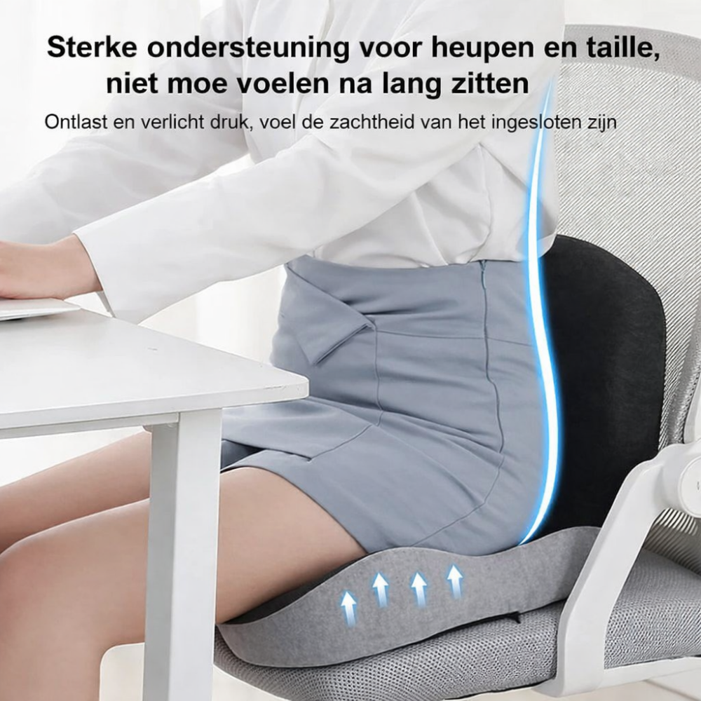 Zitkussen Ergonomisch Traagschuim Lendensteun Rugleuning