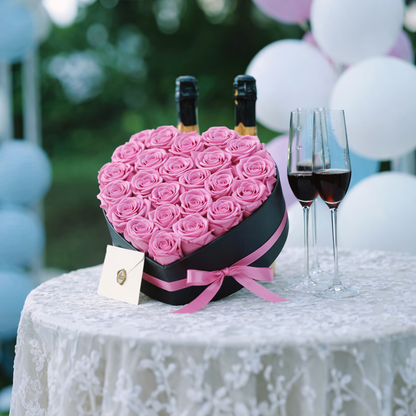 Rozen Bloemen Box Luxe Hartvormige Houten Geschenkdoos