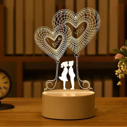 3D Nachtlamp voor Stellen – Romantische Sfeerverlichting voor Slaapkamer & Feestdagen