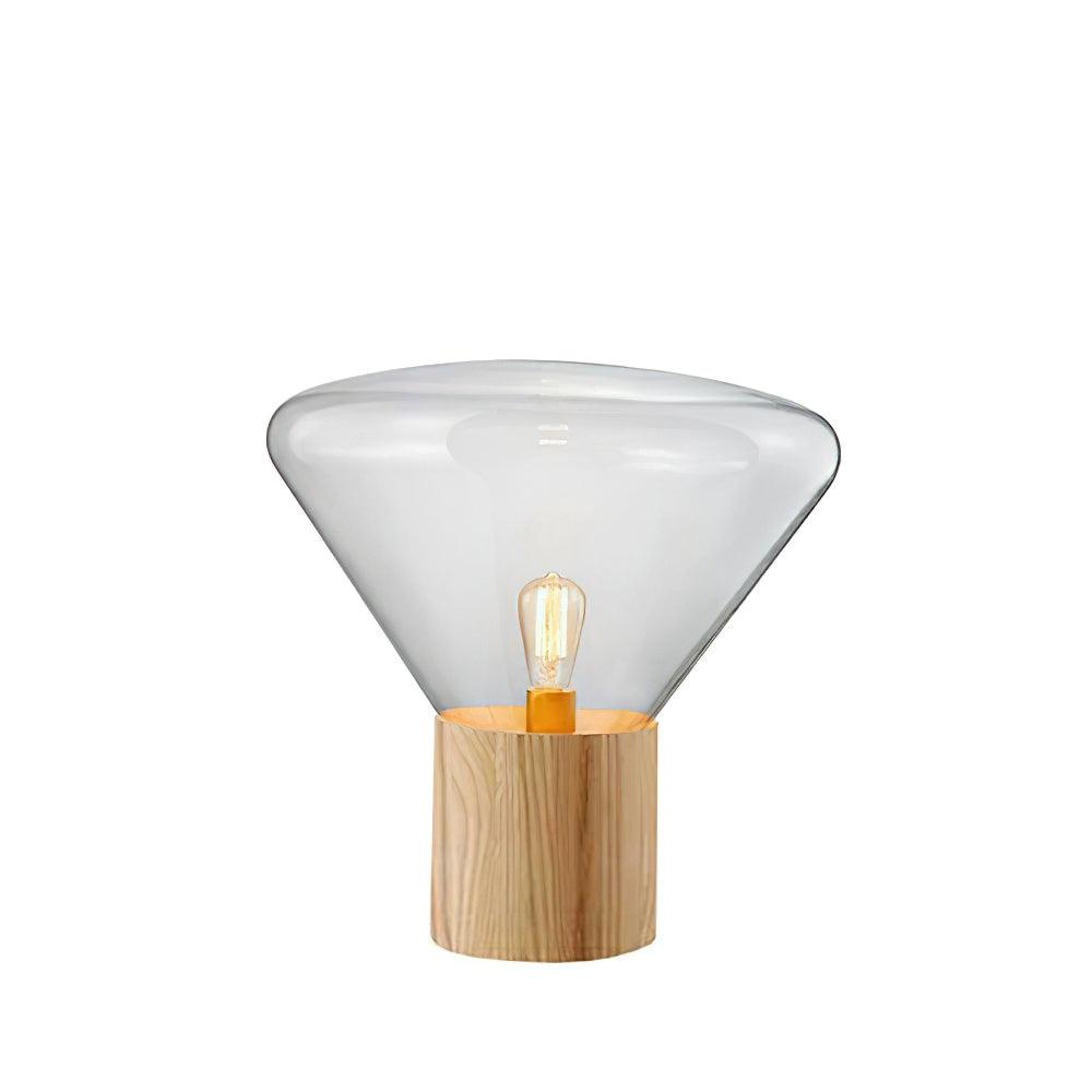 Stijlvolle Glas & Hout Combinatie Tafellamp