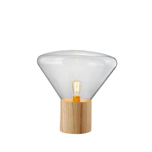 Stijlvolle Glas & Hout Combinatie Tafellamp