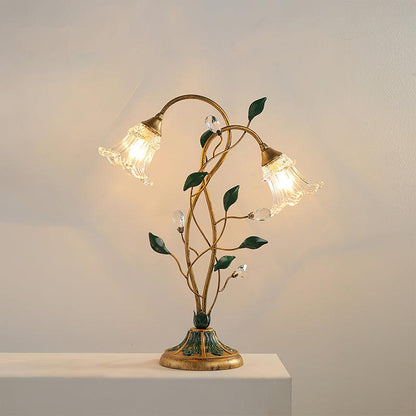 Luxe Ambacht  Pastorale Bloemen Tafellamp