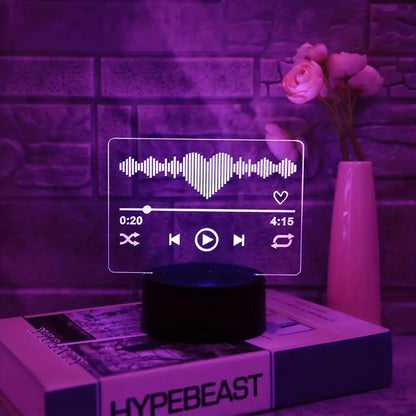 3D Muziekspeler Nachtlamp met Kleureffecten