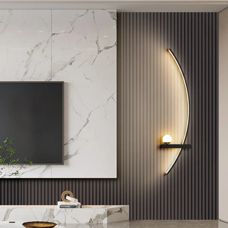 Minimalistische Arc Lineaire LED Wandlamp