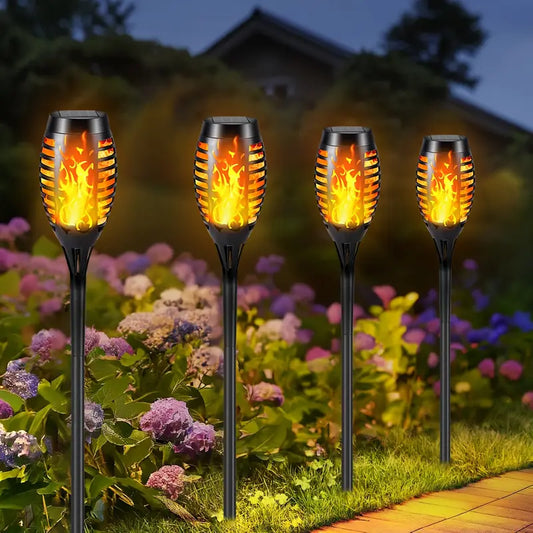 Solar LED Tuinlampen met Flikkerende Vlam – Set van 4/8/12 Stuks