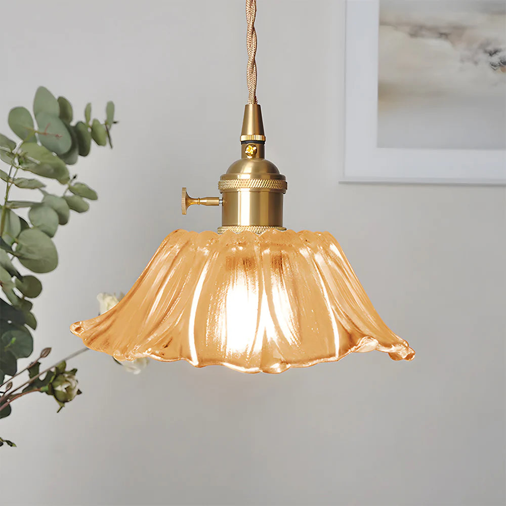 Retro Bloemvorm Glazen Hanglamp