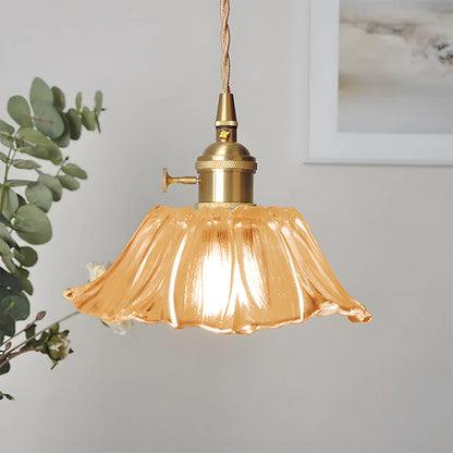 Retro Bloemvorm Glazen Hanglamp