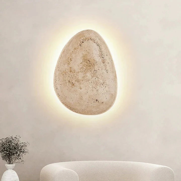Noordse Beatrice Travertinsteen Wandlamp