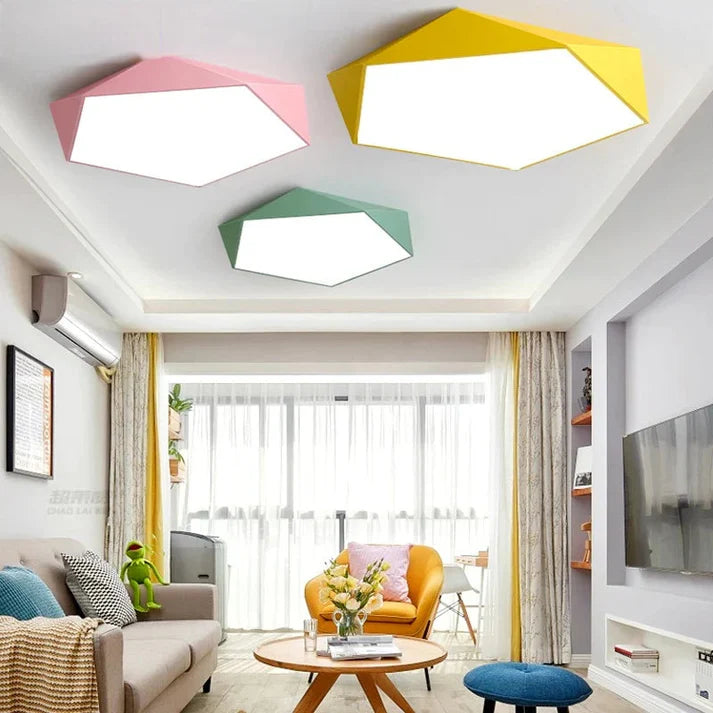 Luxe Pentagon Macaron Plafondlamp met Modern Design