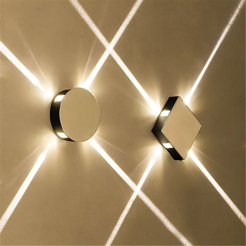 Moderne Cross Star Warm Licht Wandlamp