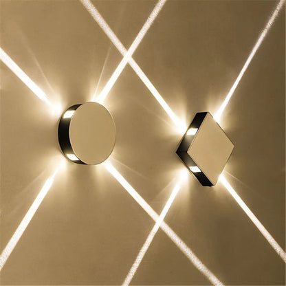 Moderne Cross Star Warm Licht Wandlamp
