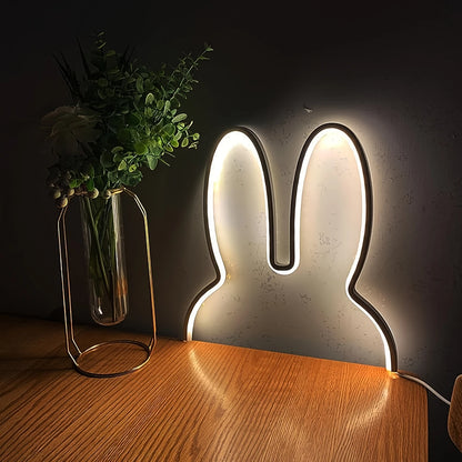 Schattige Konijn LED Wandlamp – USB Aansluiting & Dimbaar in Drie Kleuren