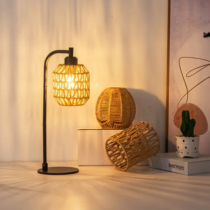 Moderne Handgeweven LED Tafellamp met USB-voeding