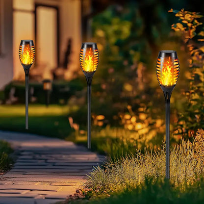 Solar LED Tuinlampen met Flikkerende Vlam – Set van 4/8/12 Stuks