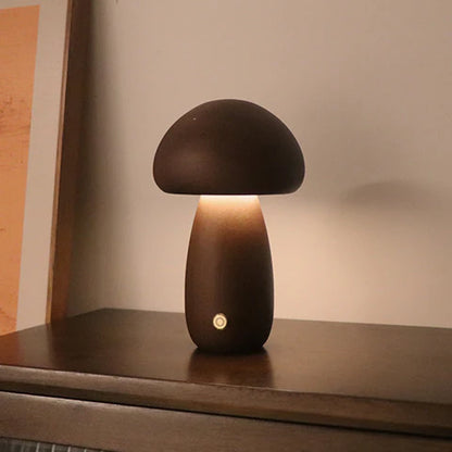 Houten LED Nachtlamp in Paddenstoelvorm