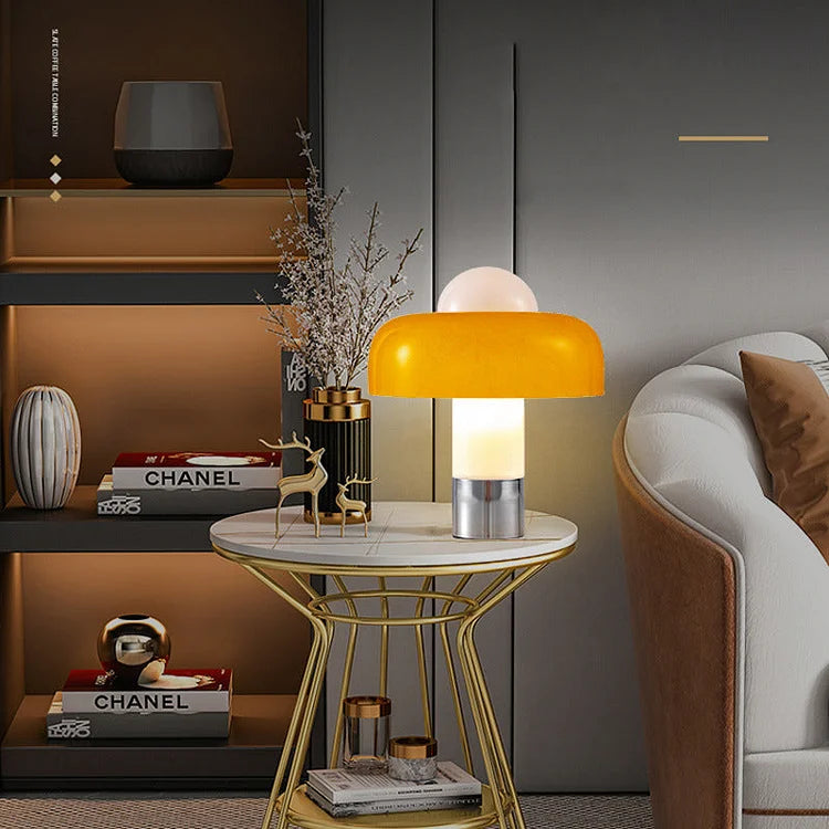 Luxe Italiaans Design Tafellamp met Koperen Accenten