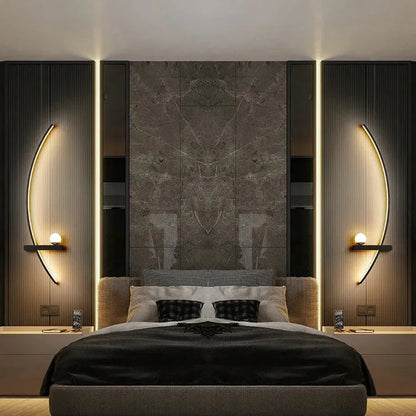 Minimalistische Arc Lineaire LED Wandlamp