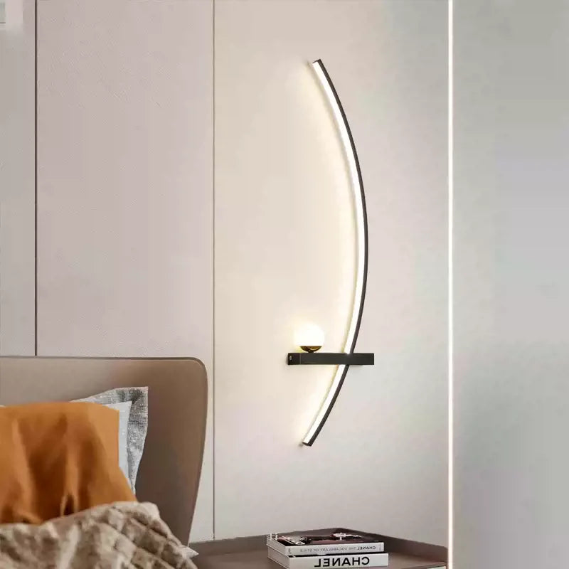 Minimalistische Arc Lineaire LED Wandlamp