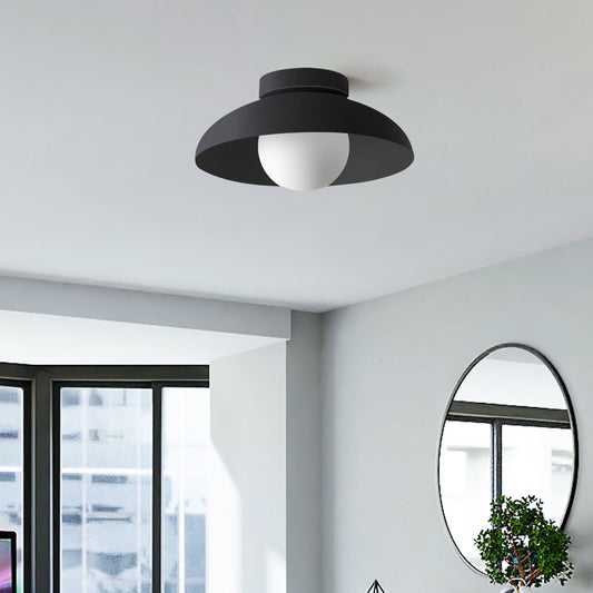 Moderne Smeedijzeren Glazen Plafondlamp