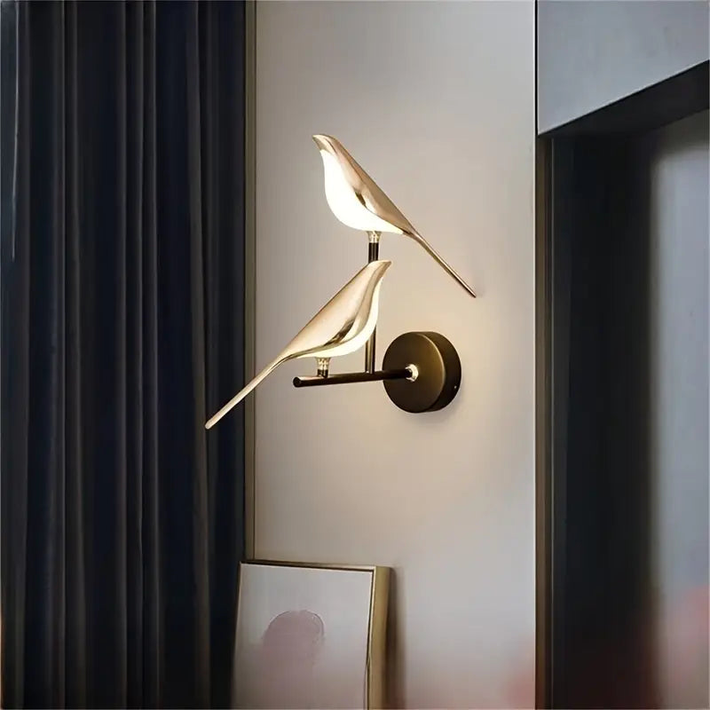 Moderne LED Vogelontwerp Wandlamp met Metalen Afwerking