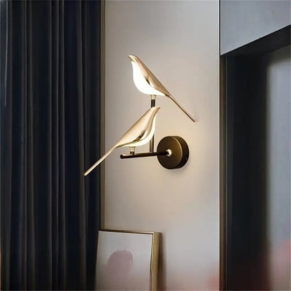 Moderne LED Vogelontwerp Wandlamp met Metalen Afwerking