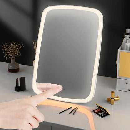 Draagbaar LED Make-uplamp met Spiegel en USB-Oplaadfunctie