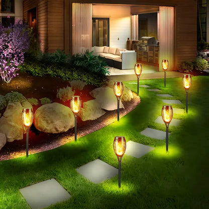 Solar LED Tuinlampen met Flikkerende Vlam – Set van 4/8/12 Stuks