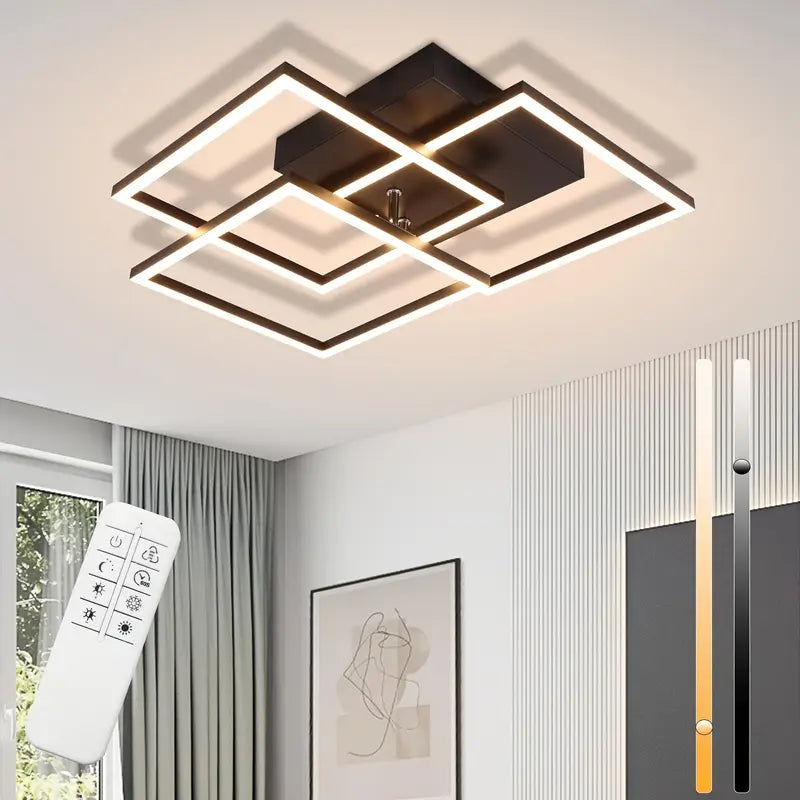 Dimbare LED Plafondlamp met Afstandsbediening en Modern Geometrisch Design