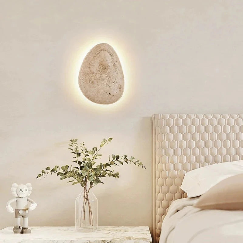 Noordse Beatrice Travertinsteen Wandlamp