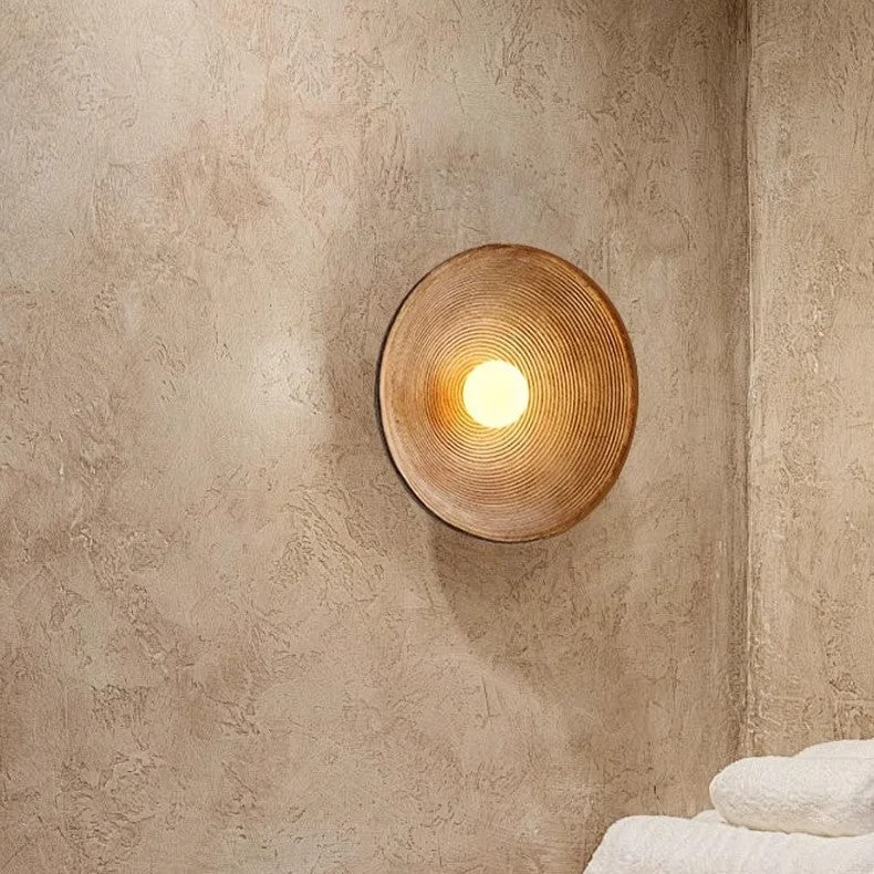 Retro Keramische Stijl Hars Ronde LED Wandlamp
