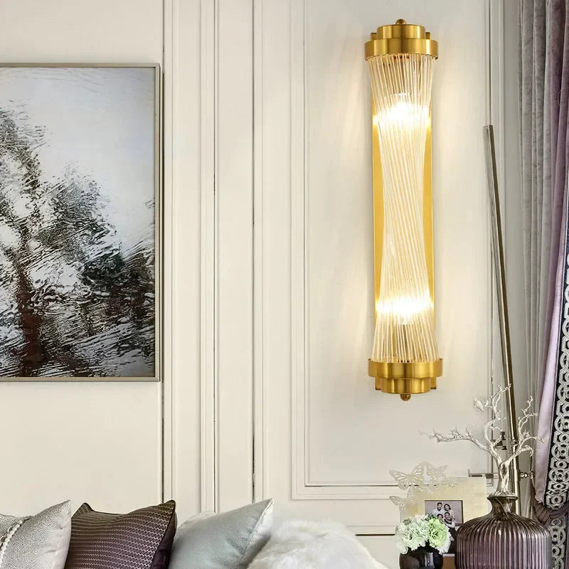 Moderne Gouden Gloed Kristallen Wandlamp