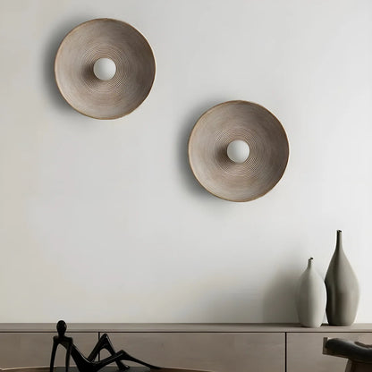 Retro Keramische Stijl Hars Ronde LED Wandlamp