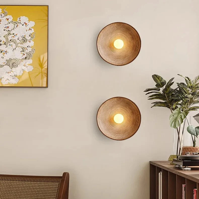 Retro Keramische Stijl Hars Ronde LED Wandlamp